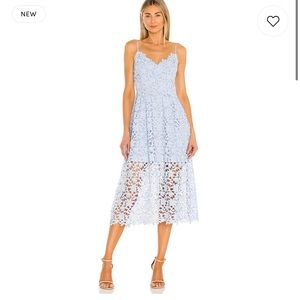 ASTR The Label Lace A-Line Midi Dress Periwinkle